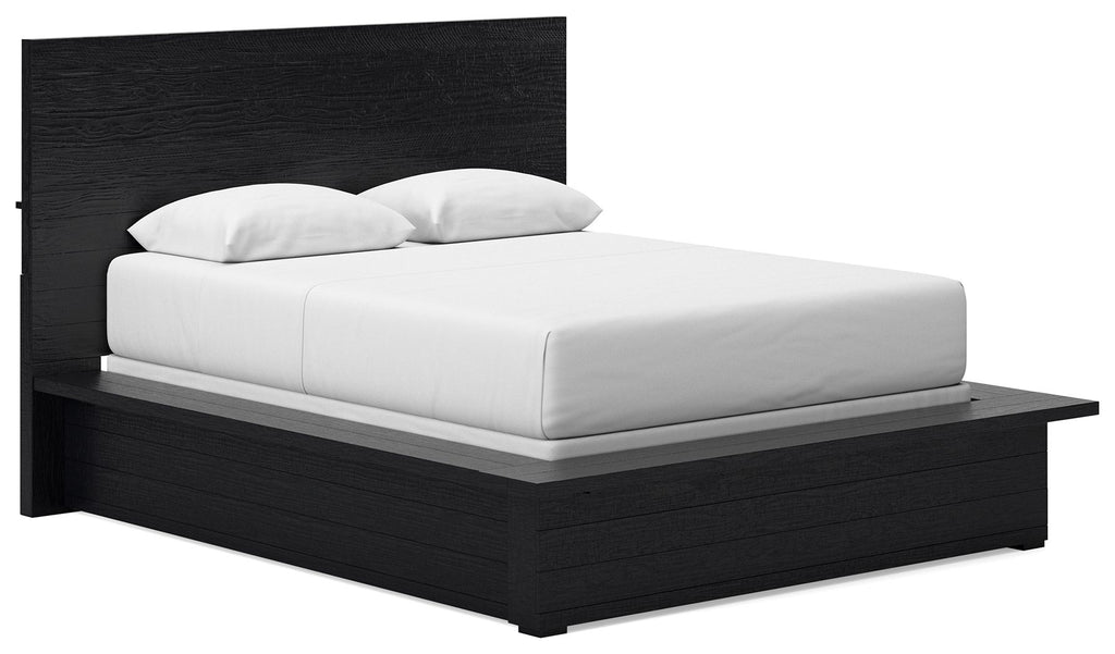 Londer - Black - Queen Panel Bed