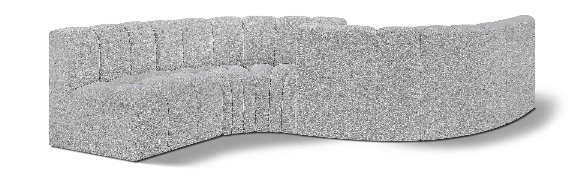 Arc - Boucle Fabric 6 Piece Modular Sofa - Black