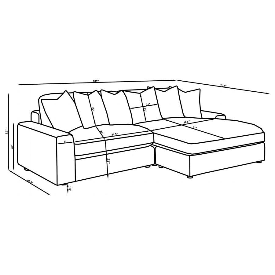 Blaine - Upholstered Reversible Chaise Sectional Sofa
