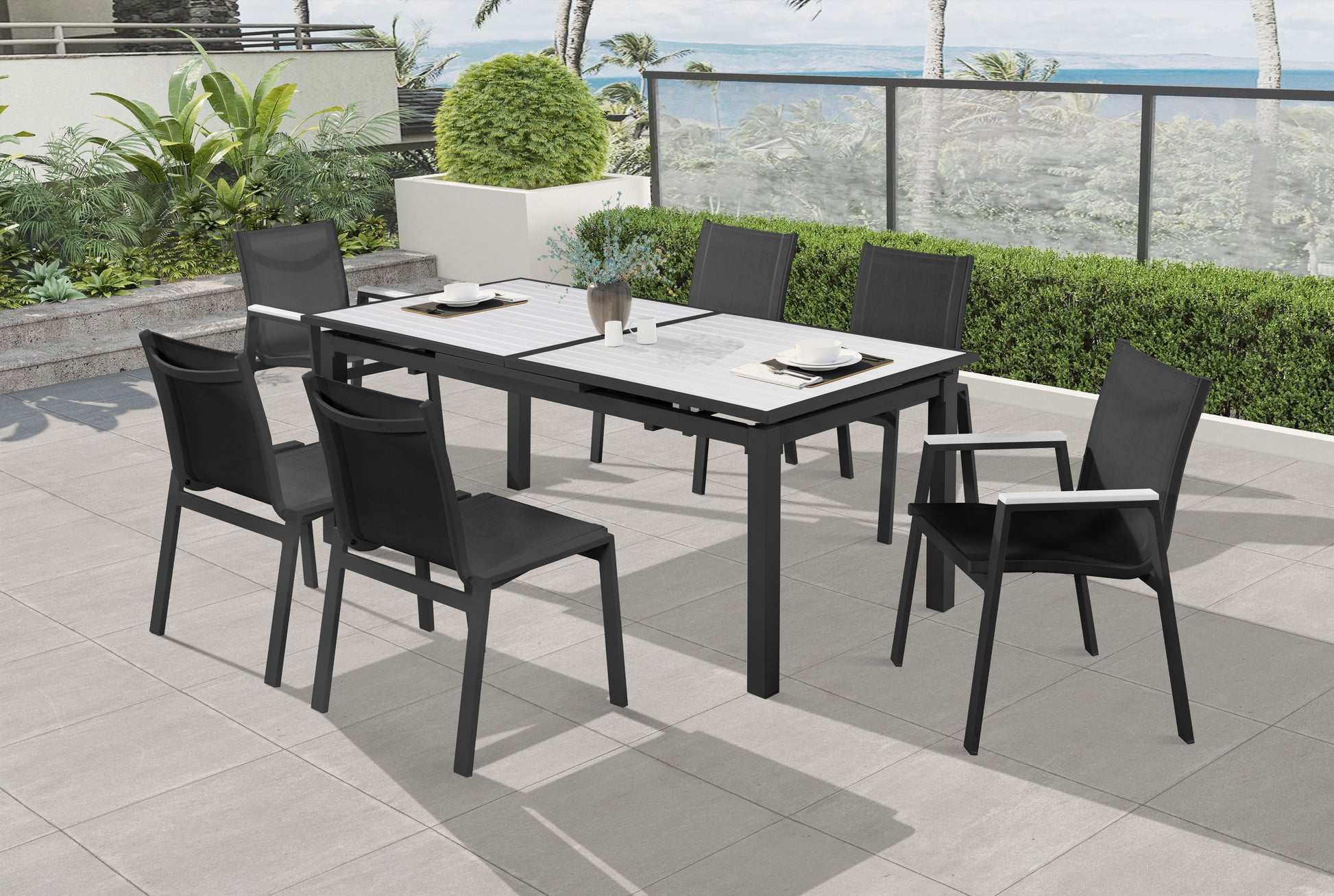 Nizuc - Outdoor Patio Dining Chair With Gray Frame (Set of 2)