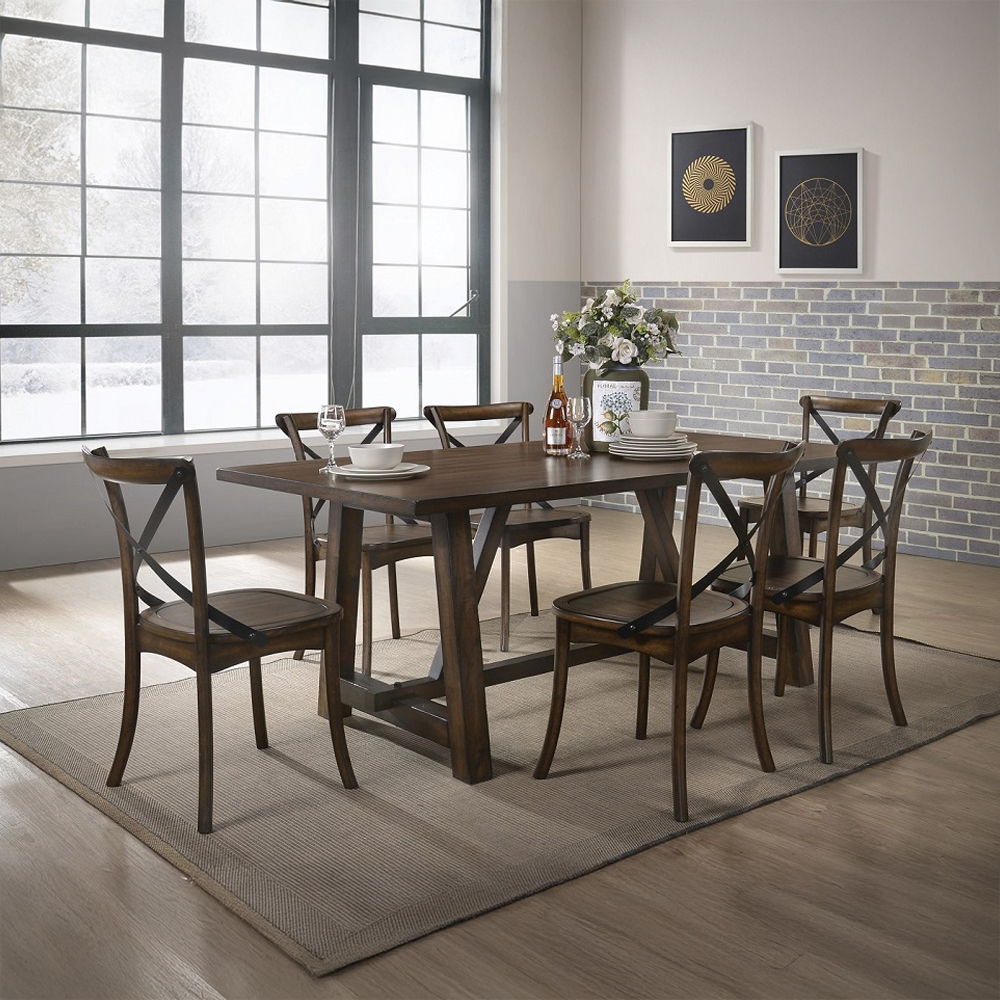 Kaelyn - Side Chair (Set of 2) - Dark Oak & Black