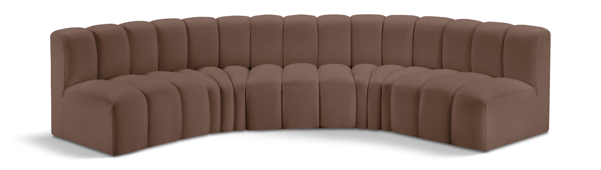 Arc - Faux Leather 5 Piece U-Shaped Modular Sofa
