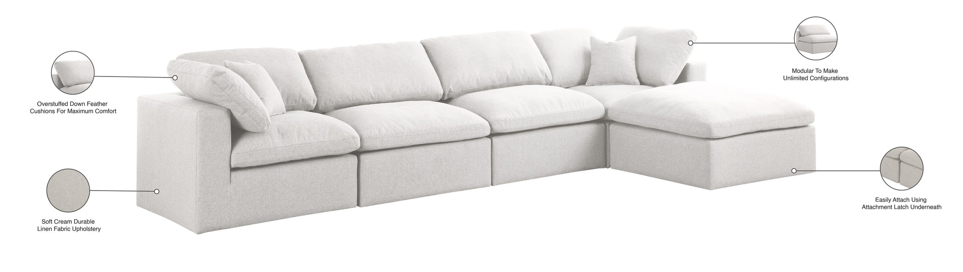 Serene - 5 Piece Modular Sectional
