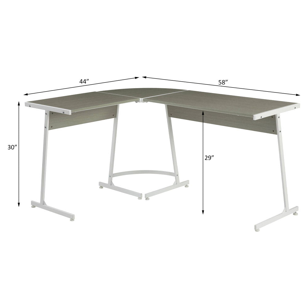 Dazenus - Desk - Gray & White Finish