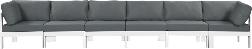 Nizuc - Outdoor Patio 6 Seat Modular Sofa With White Frame
