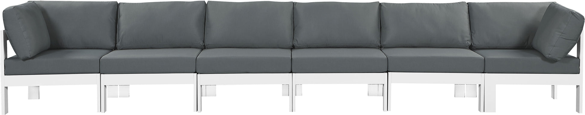 Nizuc - Outdoor Patio 6 Seat Modular Sofa With White Frame