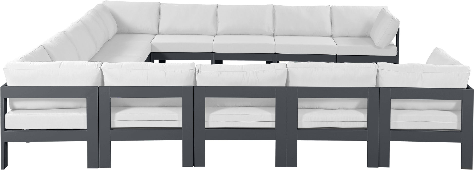 Nizuc - Outdoor Patio 13 Piece Modular Sectional With Gray Frame