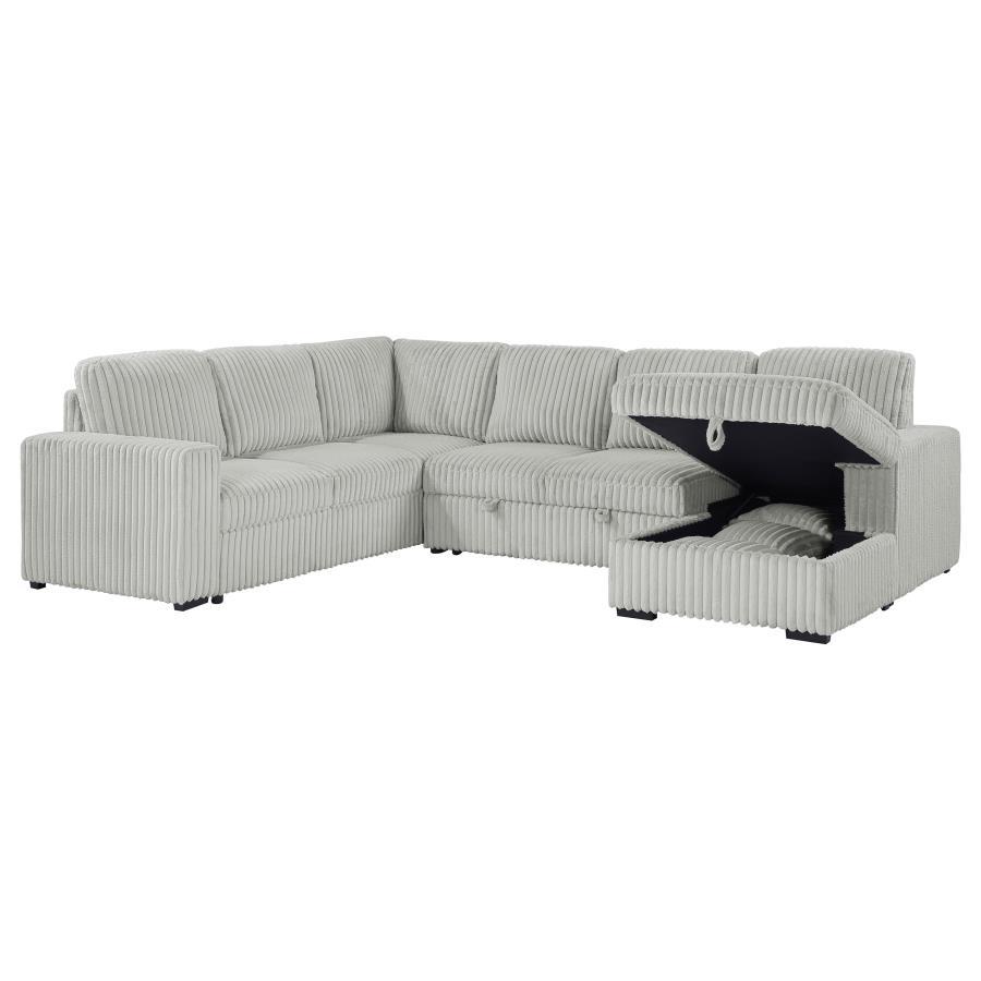 Devonshire - Sleeper Sectional Sofa Storage Chaise - Gray