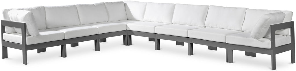 Nizuc - Outdoor Patio 8 Piece Modular Sectional With Gray Frame