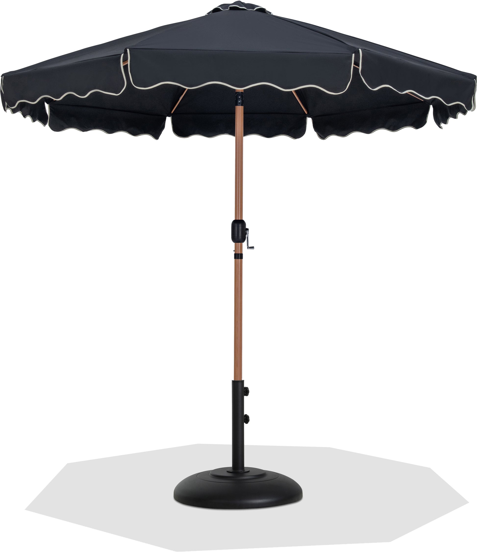 Amalfi - Patio Umbrella - Black Base / Light Brown Pole