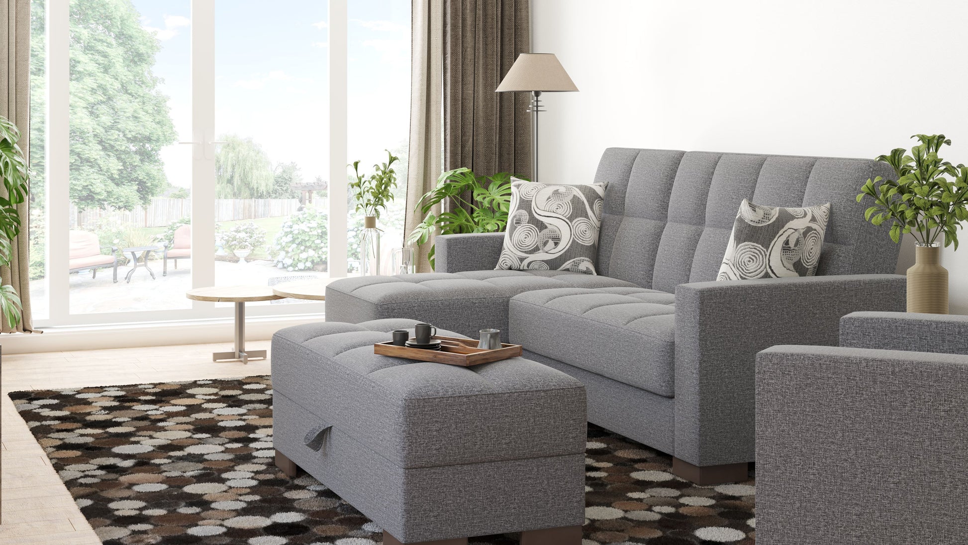 Ottomanson Armada - Upholstered Convertible Chaise Lounge With Storage - Polyester