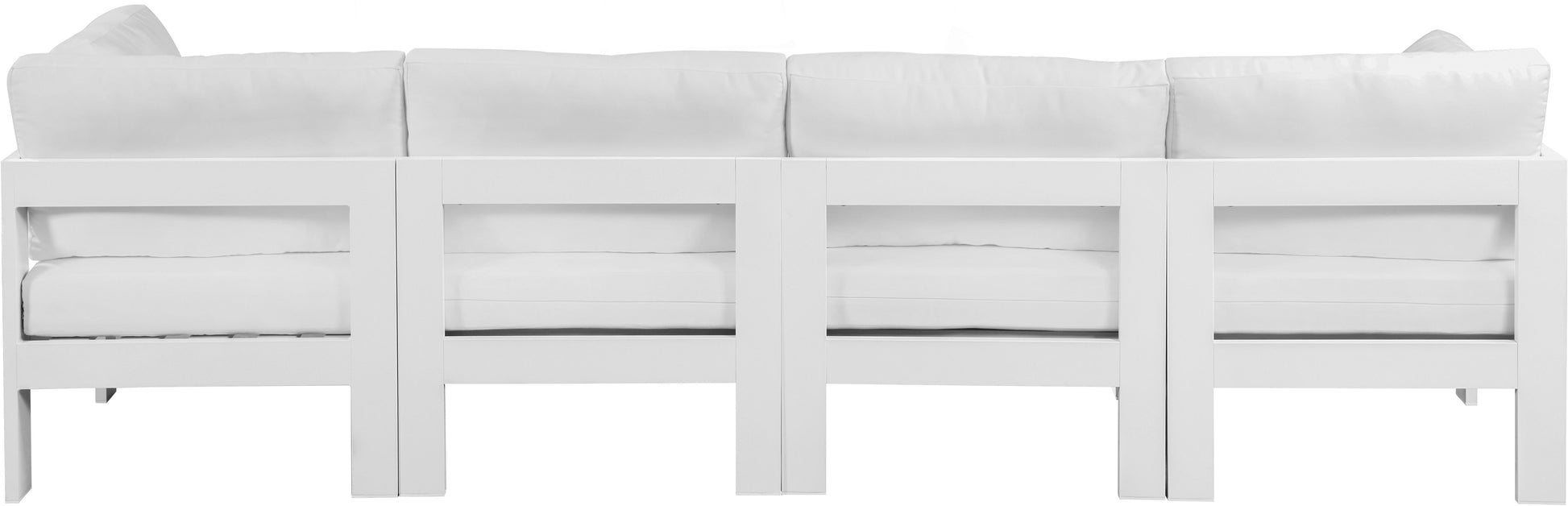 Nizuc - Outdoor Patio 4 Seat Modular Sofa With White Frame
