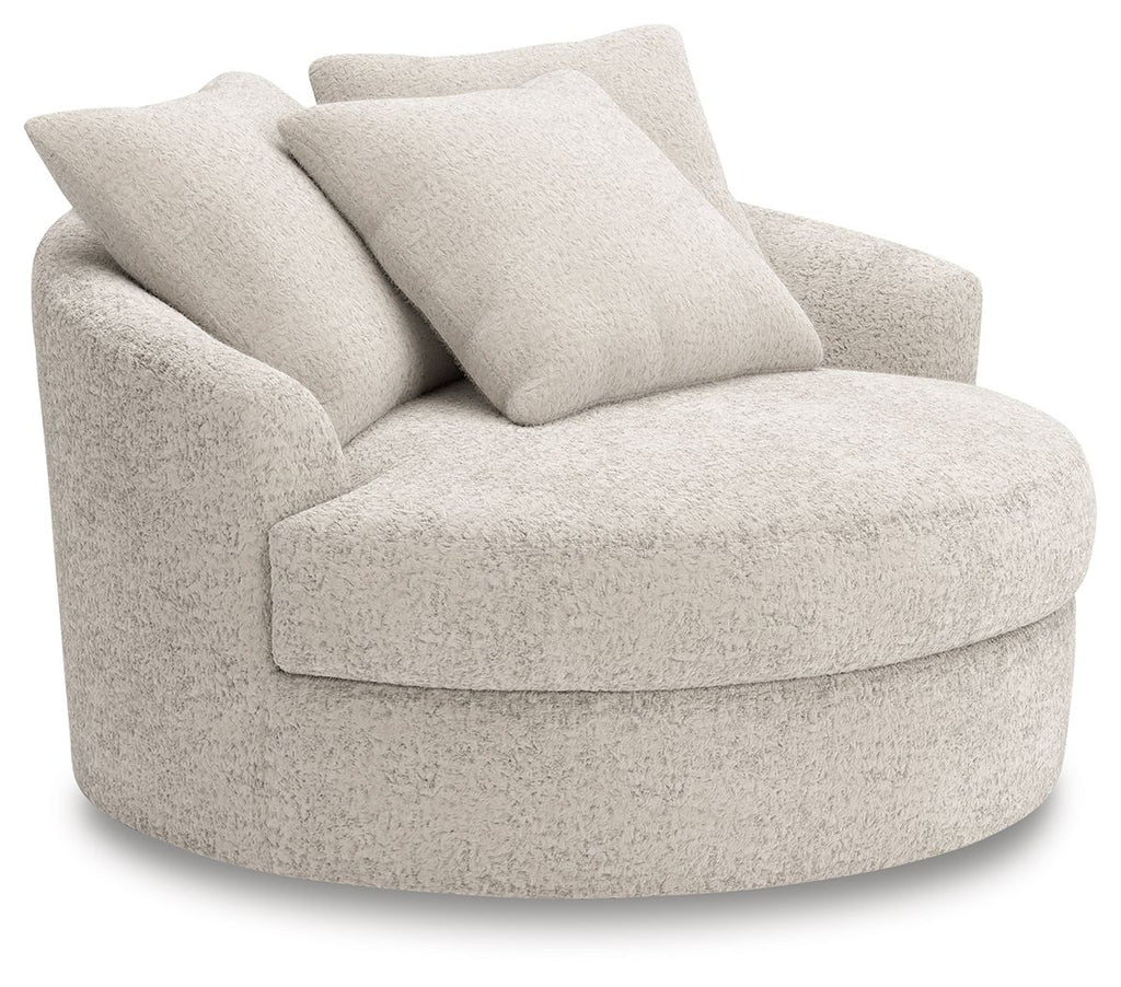 Cuddle Plush - Arctic - Oversized Swivel Accent Chair