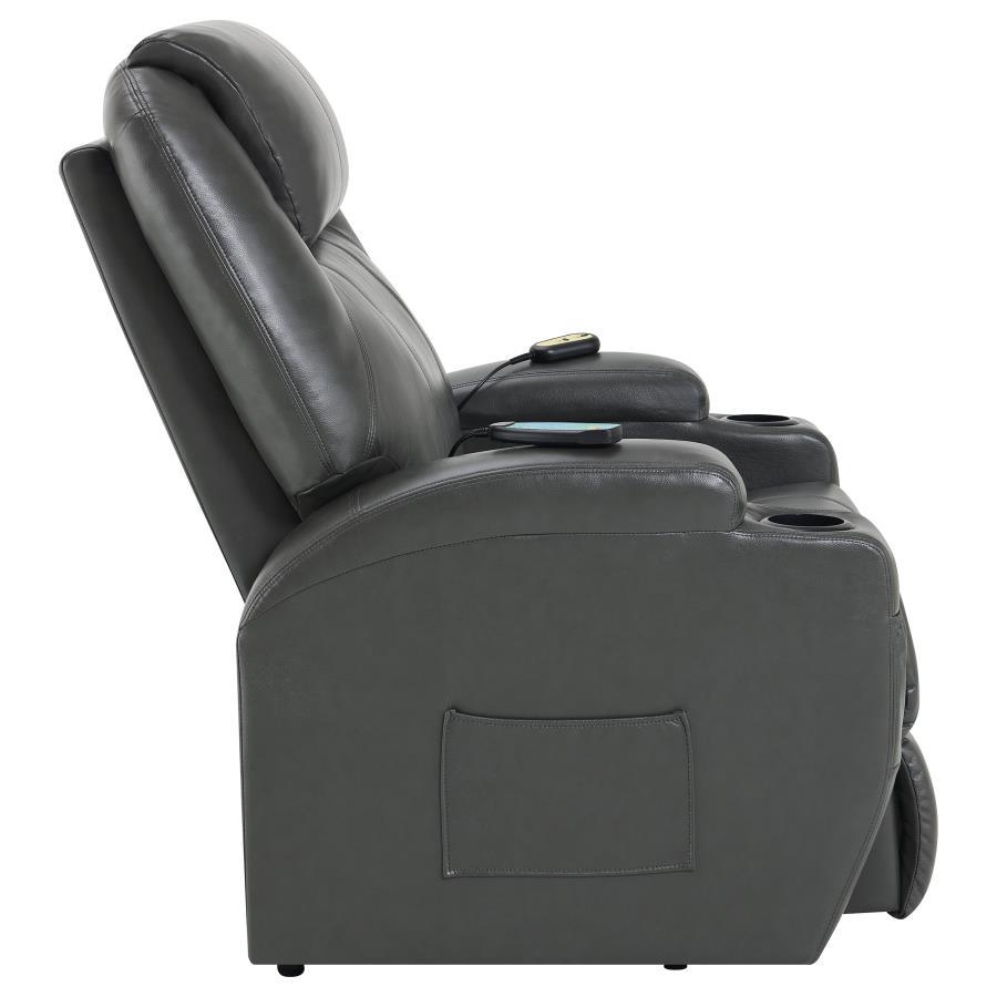 Sanger - Upholstered Power Lift Massage Recliner