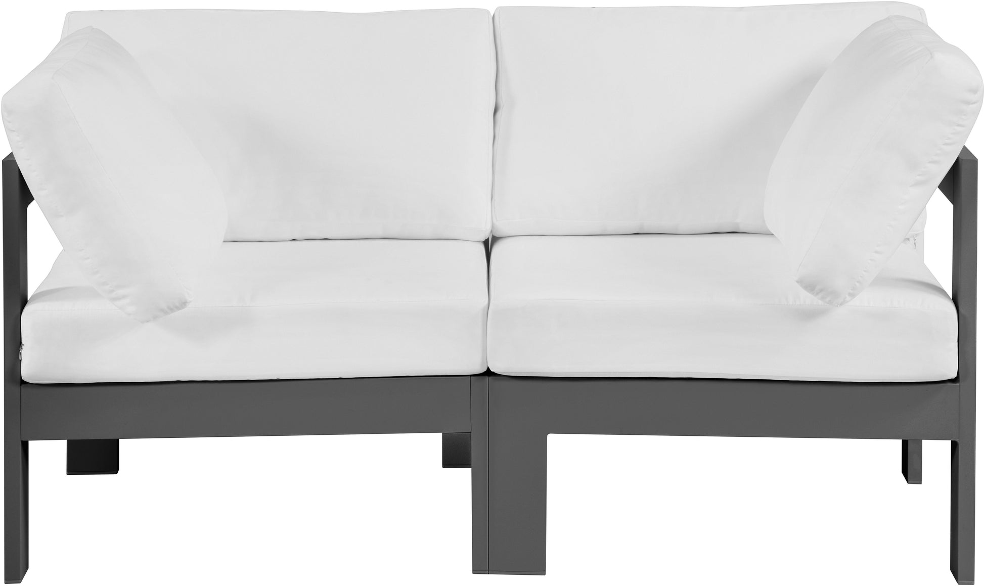 Nizuc - Outdoor Patio 2 Seat Modular Sofa With Gray Frame