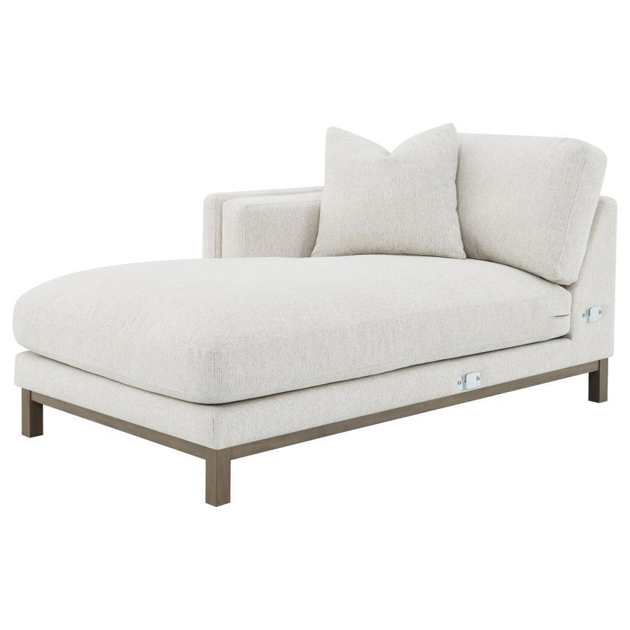 Geneva - Boucle Upholstered Sectional Chaise Sofa - Sand