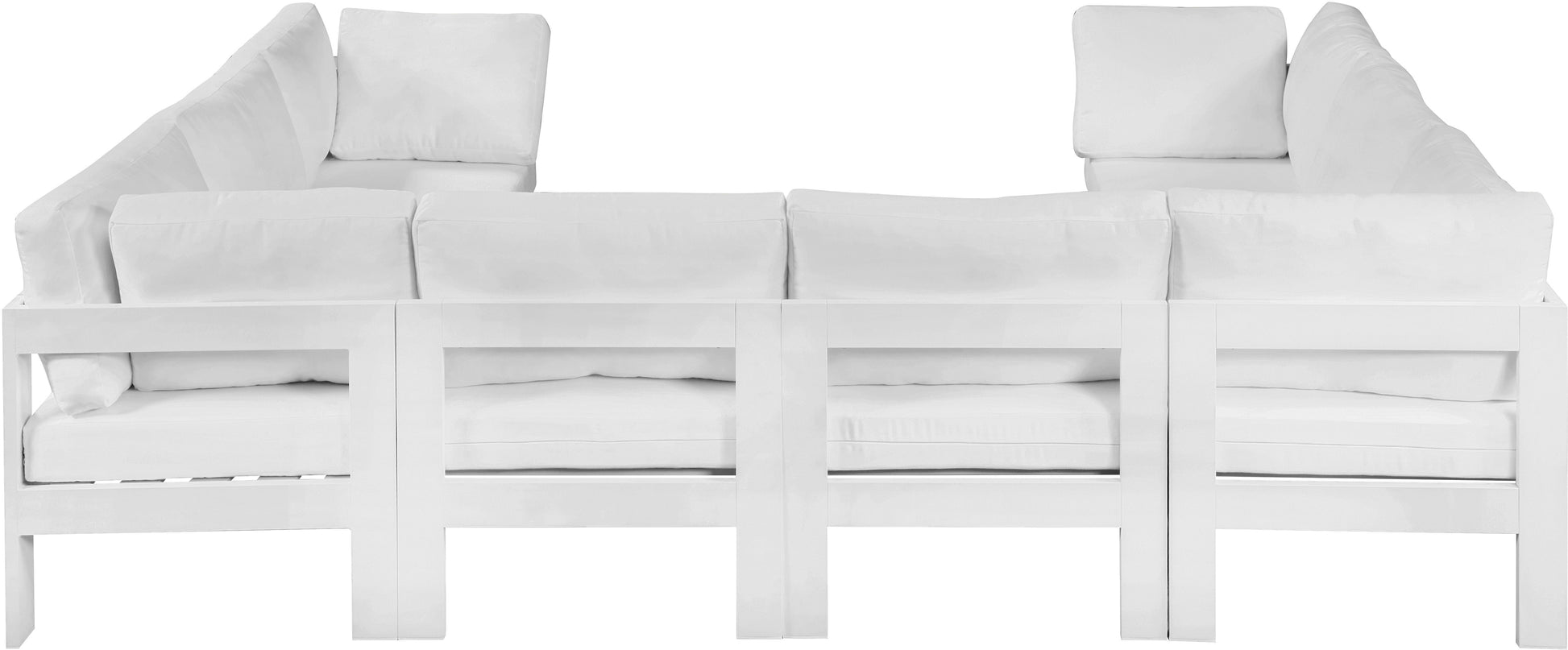 Nizuc - Outdoor Patio 8 Piece Modular Sectional With White Frame