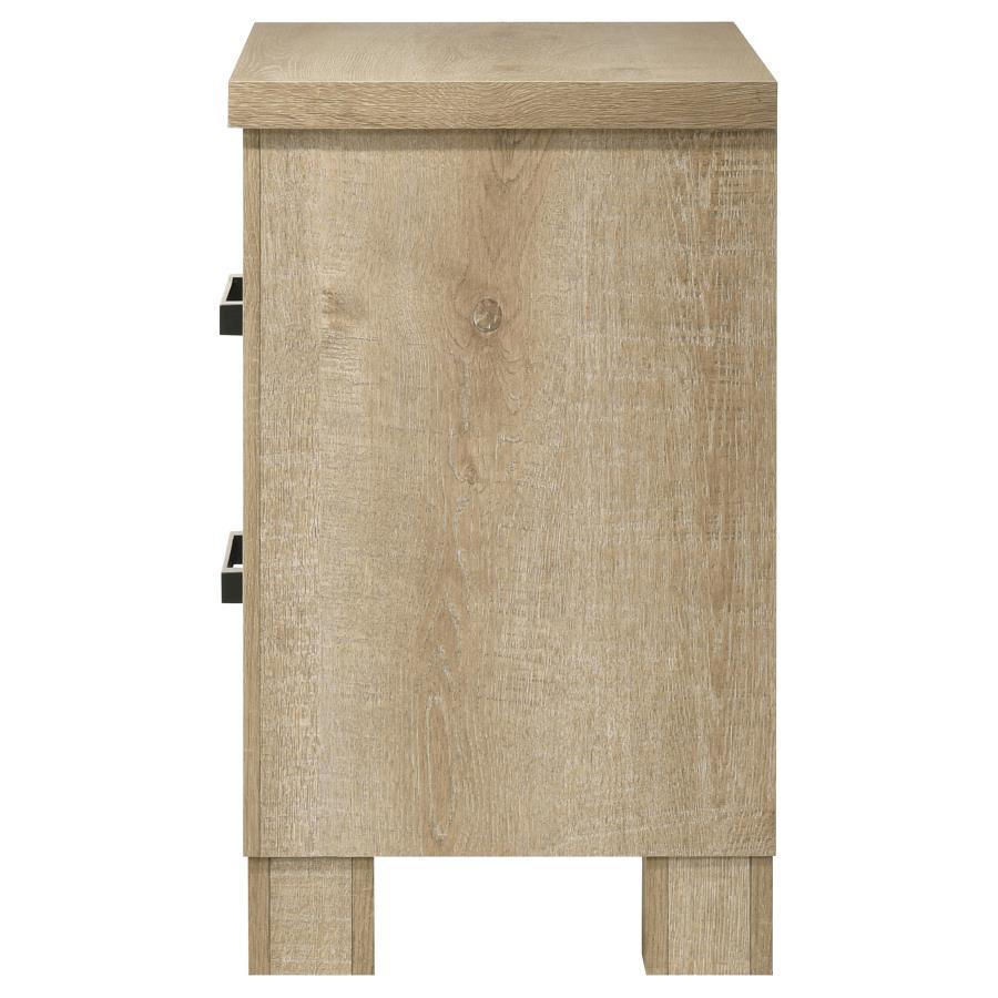Oakglen - 2-Drawer Nightstand Bedside Table - Weathered Oak