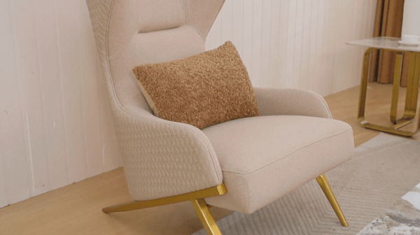 HD-3181 - Chair - Beige / Gold