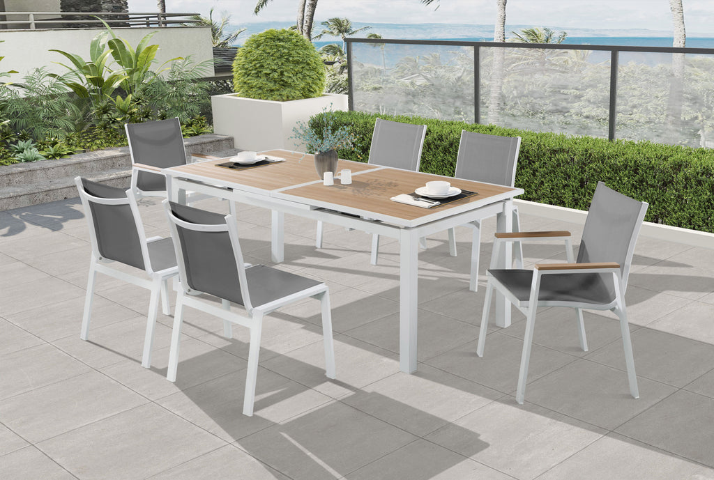 Nizuc - Outdoor Patio Dining Chair With White Frame (Set of 2)
