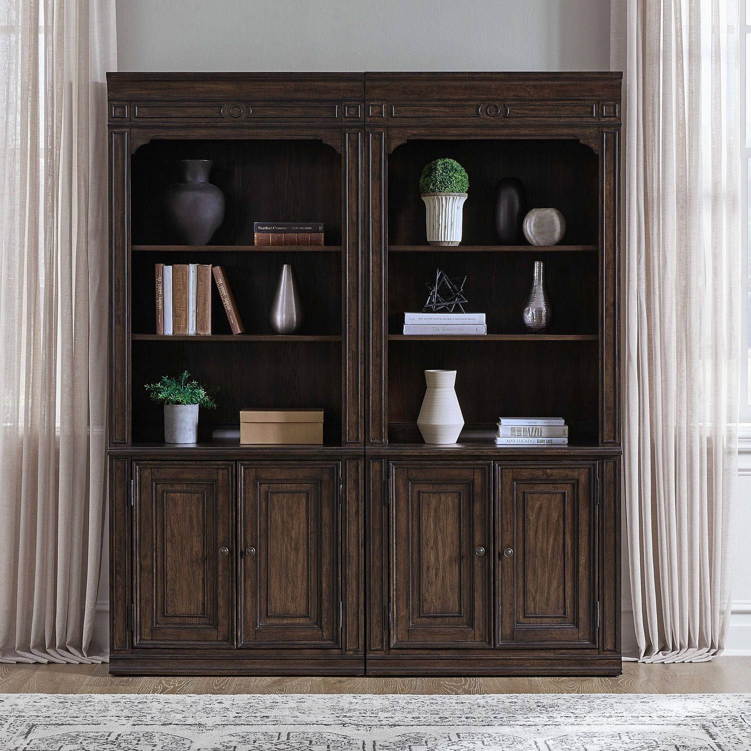 Provence Park - 2 Piece Bunching Bookcase - Brown