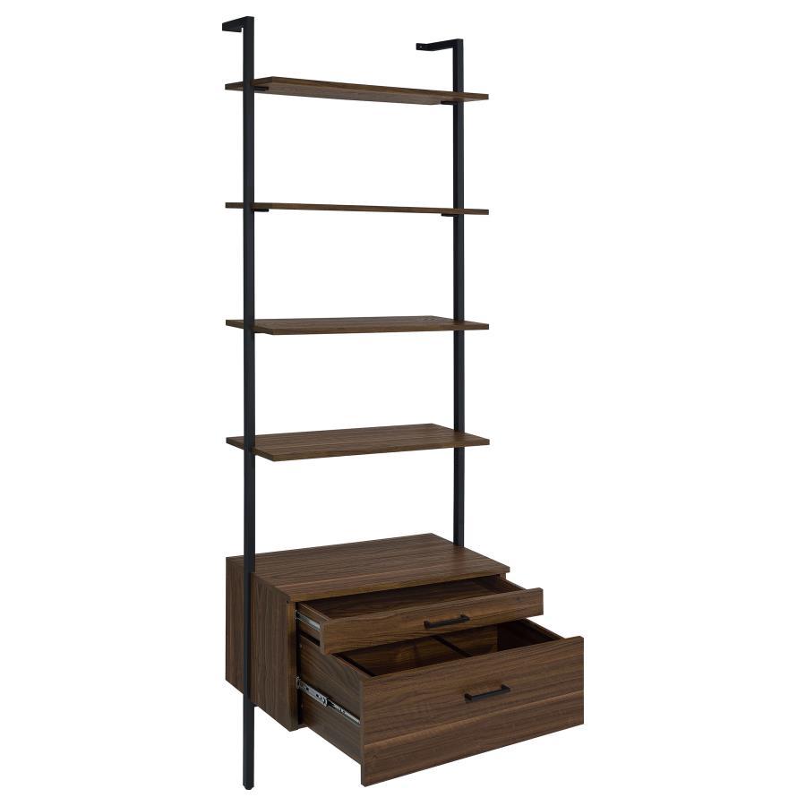 Owens - 3 Piece Wall Mounted Bookshelf Set - Walnut