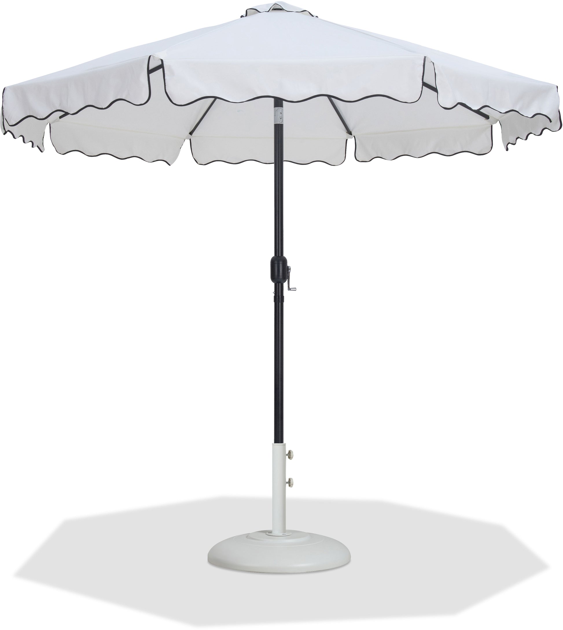 Amalfi - Patio Umbrella - White Base / Black Pole