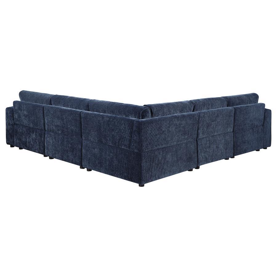 Atlantic - 5 Piece Upholstered Modular Sectional Sofa - Blue
