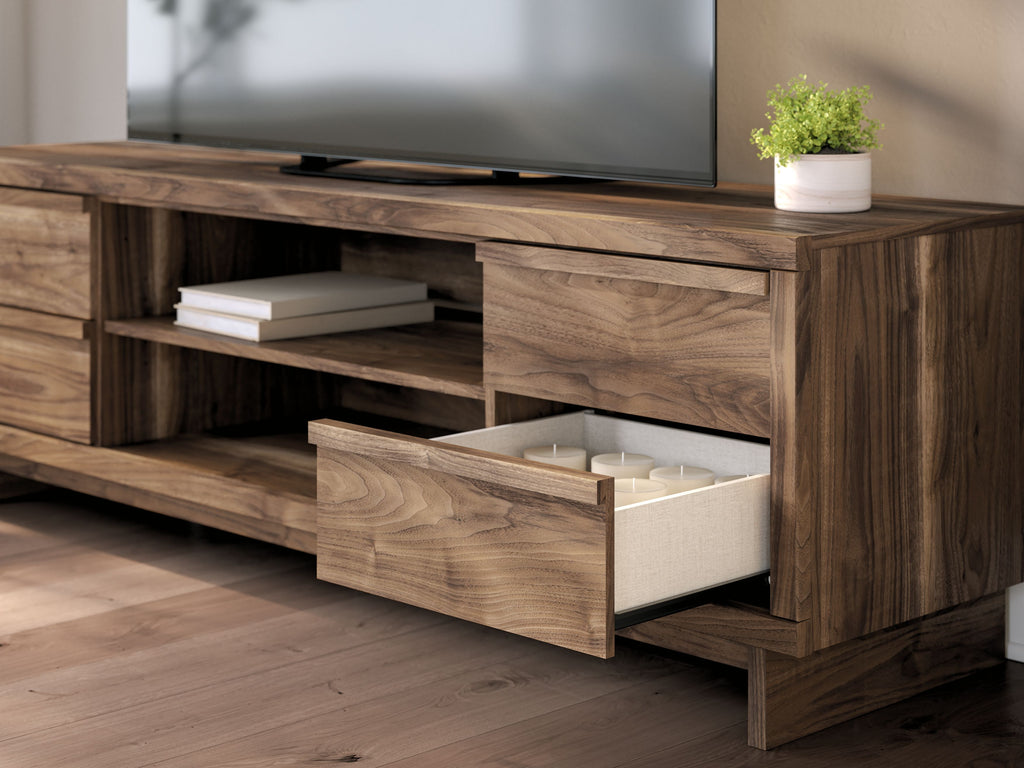 Zadilyn - Brown - XL TV Stand With Fireplace Option