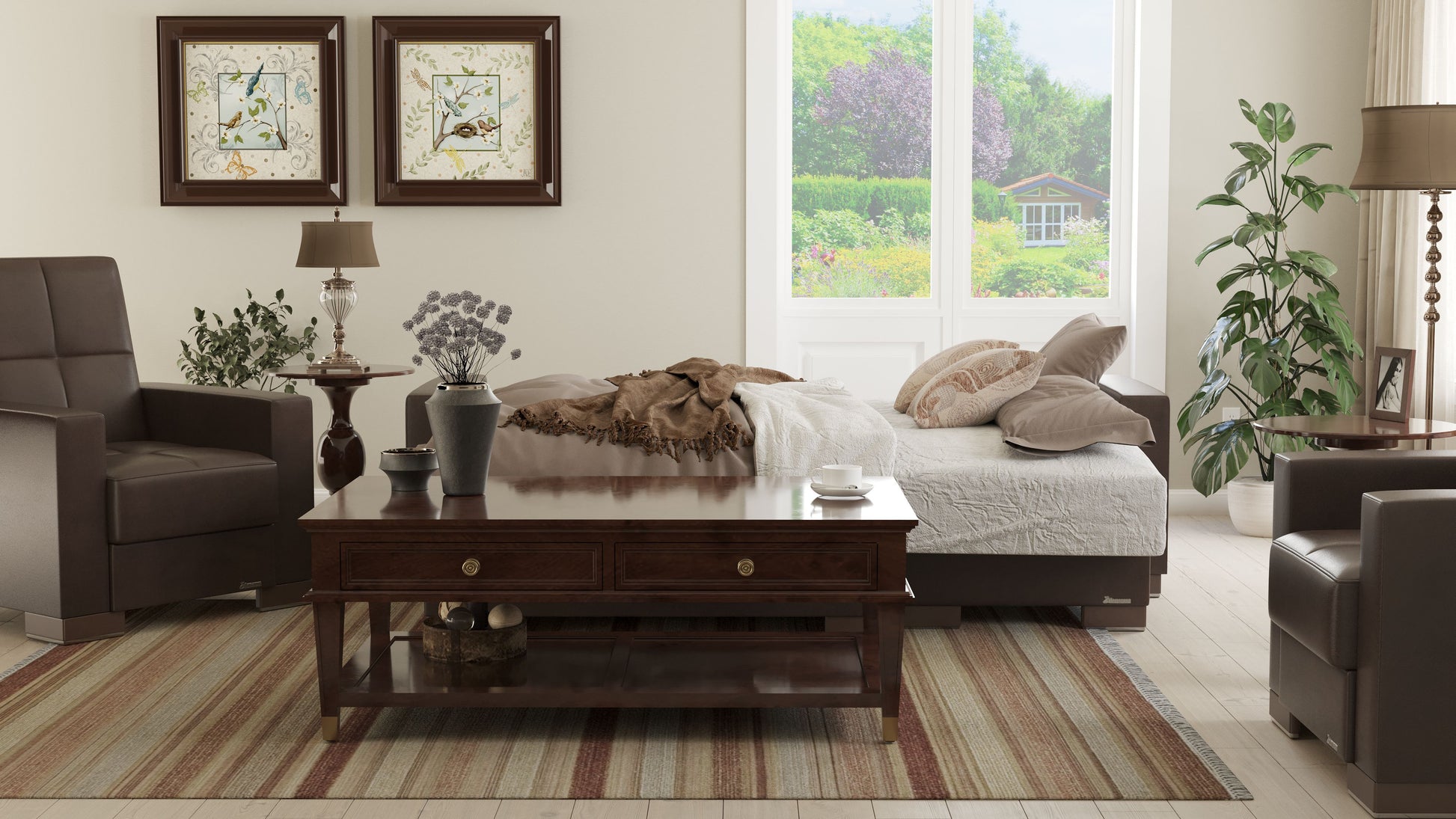 Ottomanson Armada - Upholstered Convertible Chaise Lounge With Storage - PU