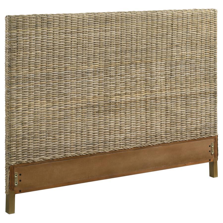 Zyla - Woven Rattan Eastern King Panel Headboard - Kubu Gray
