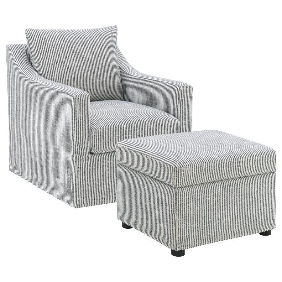 Winter - Upholstered Sloped Arm Accent Swivel Chair
