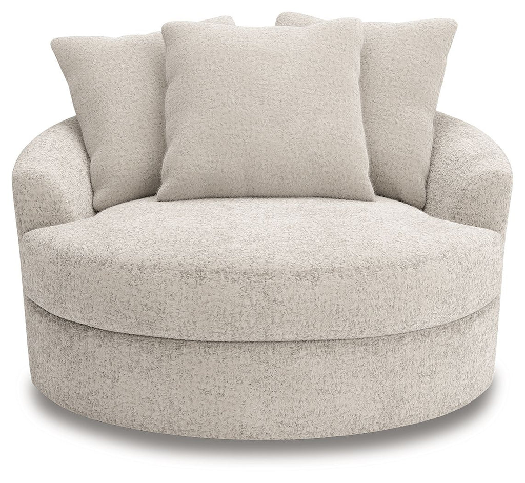 Cuddle Plush - Arctic - Oversized Swivel Accent Chair
