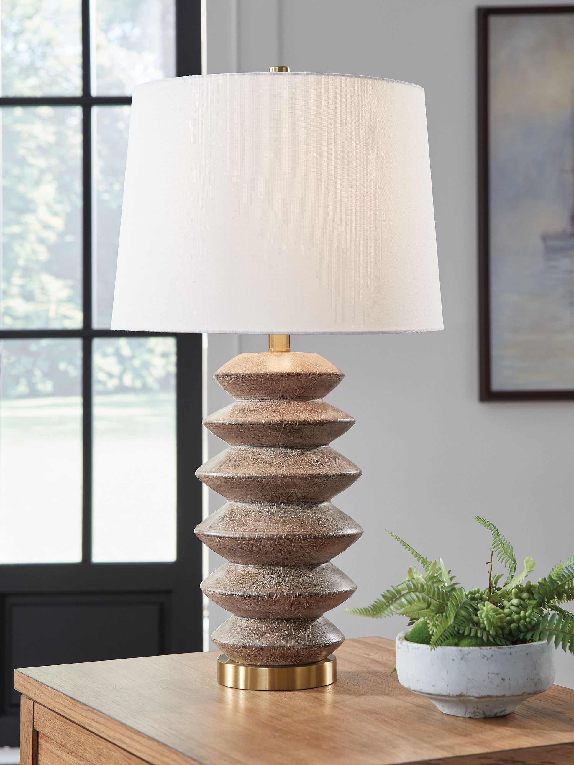 Jyllyard - Brown / Gold Finish - Poly Table Lamp