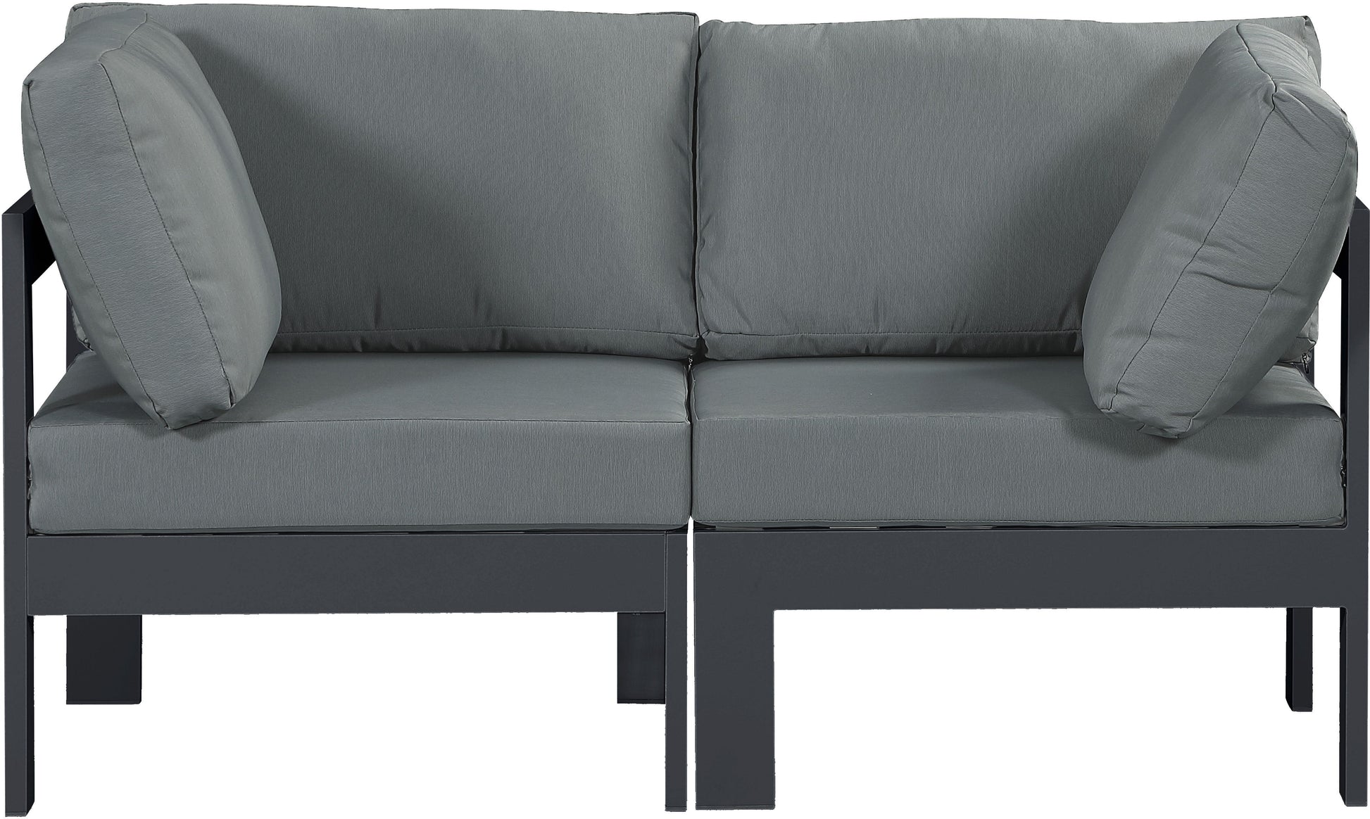 Nizuc - Outdoor Patio 2 Seat Modular Sofa With Gray Frame