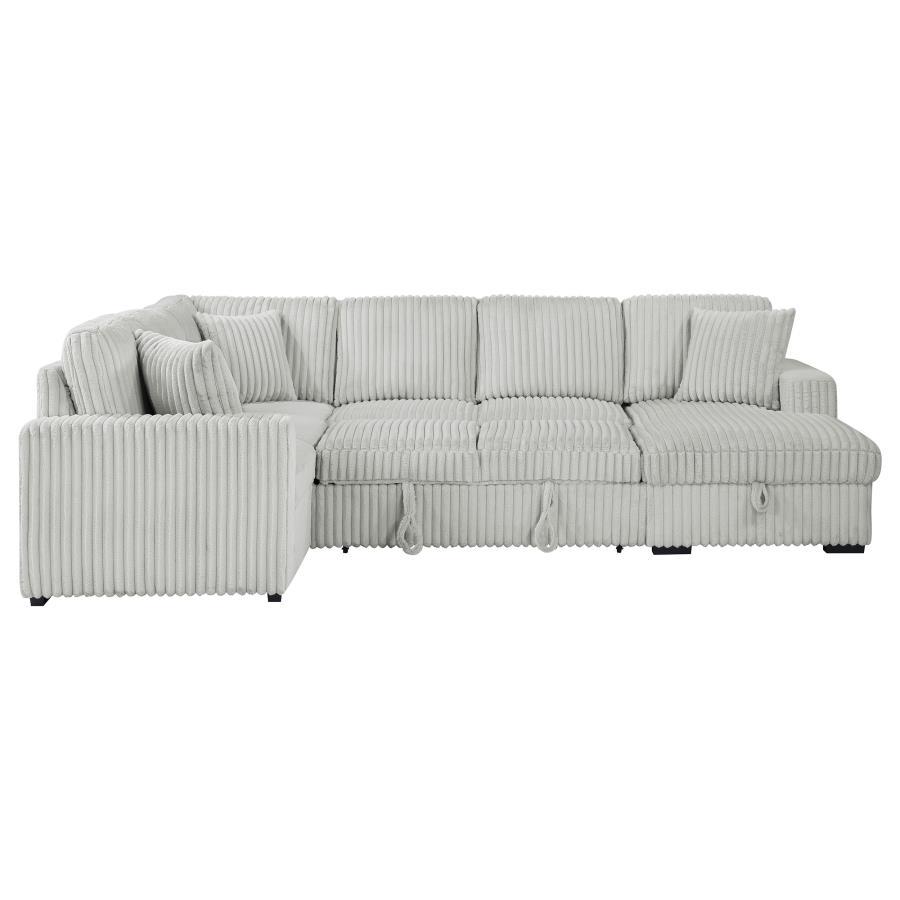 Devonshire - Sleeper Sectional Sofa Storage Chaise - Gray