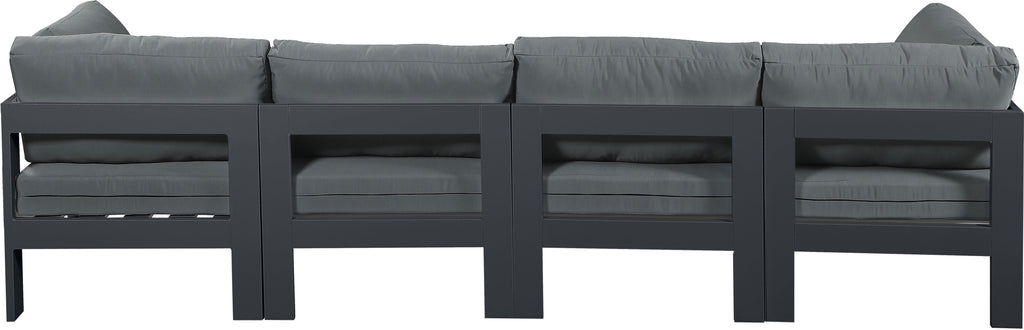 Nizuc - Outdoor Patio 4 Seat Modular Sofa With Gray Frame