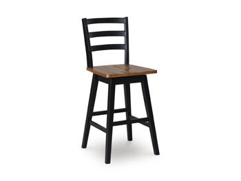 Wildenauer - Brown / Black - Tall Swivel Barstool (Set of 2)
