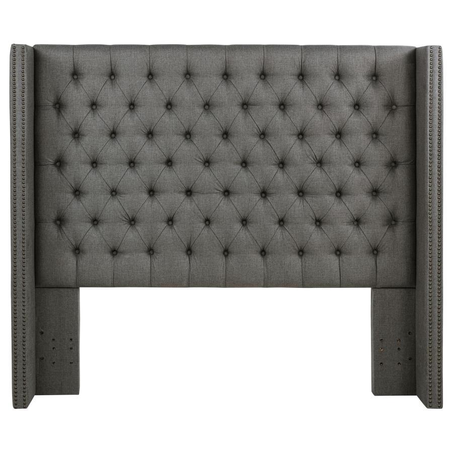 Bancroft - Upholstered Full Wingback Headboard - Gray