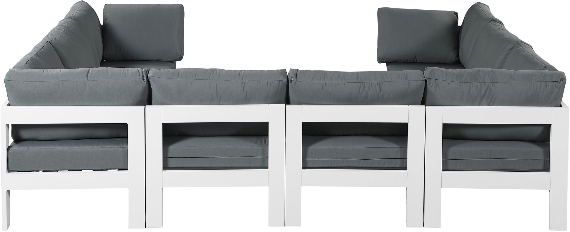 Nizuc - Outdoor Patio 8 Piece Modular Sectional With White Frame