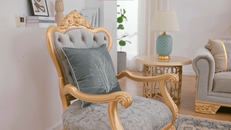 HD-9041 - Chair - Gray / Gold