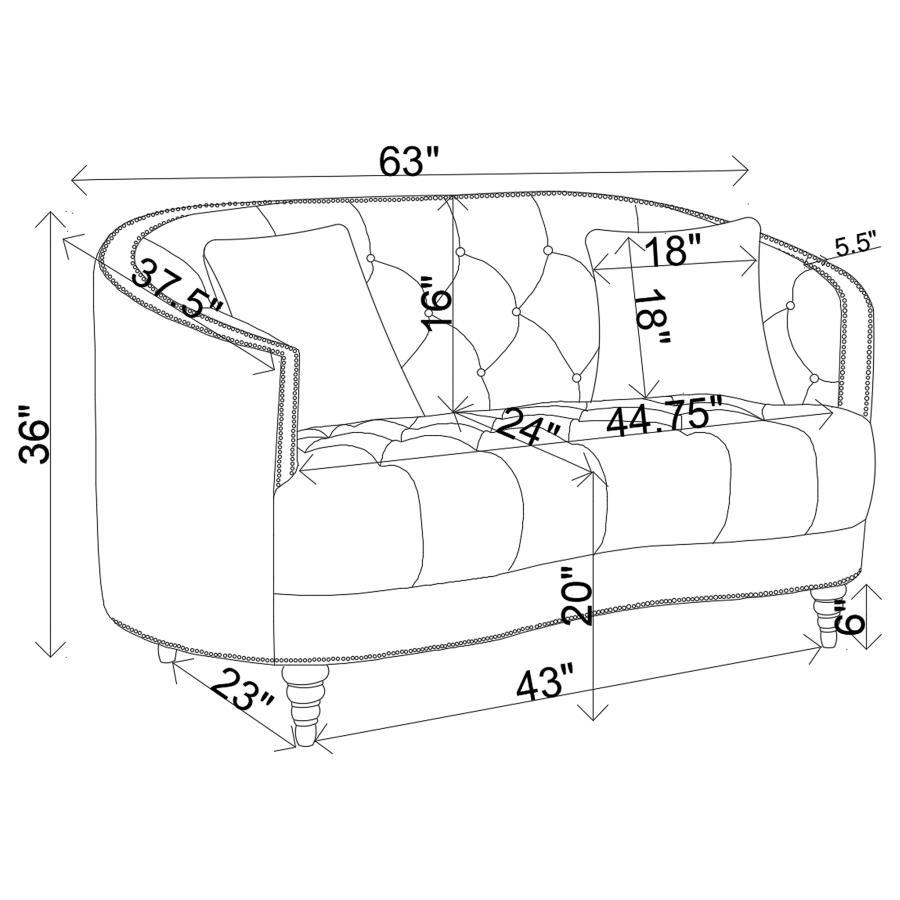 Avonlea - Upholstered Sloped Arm Sofa Set Fabric