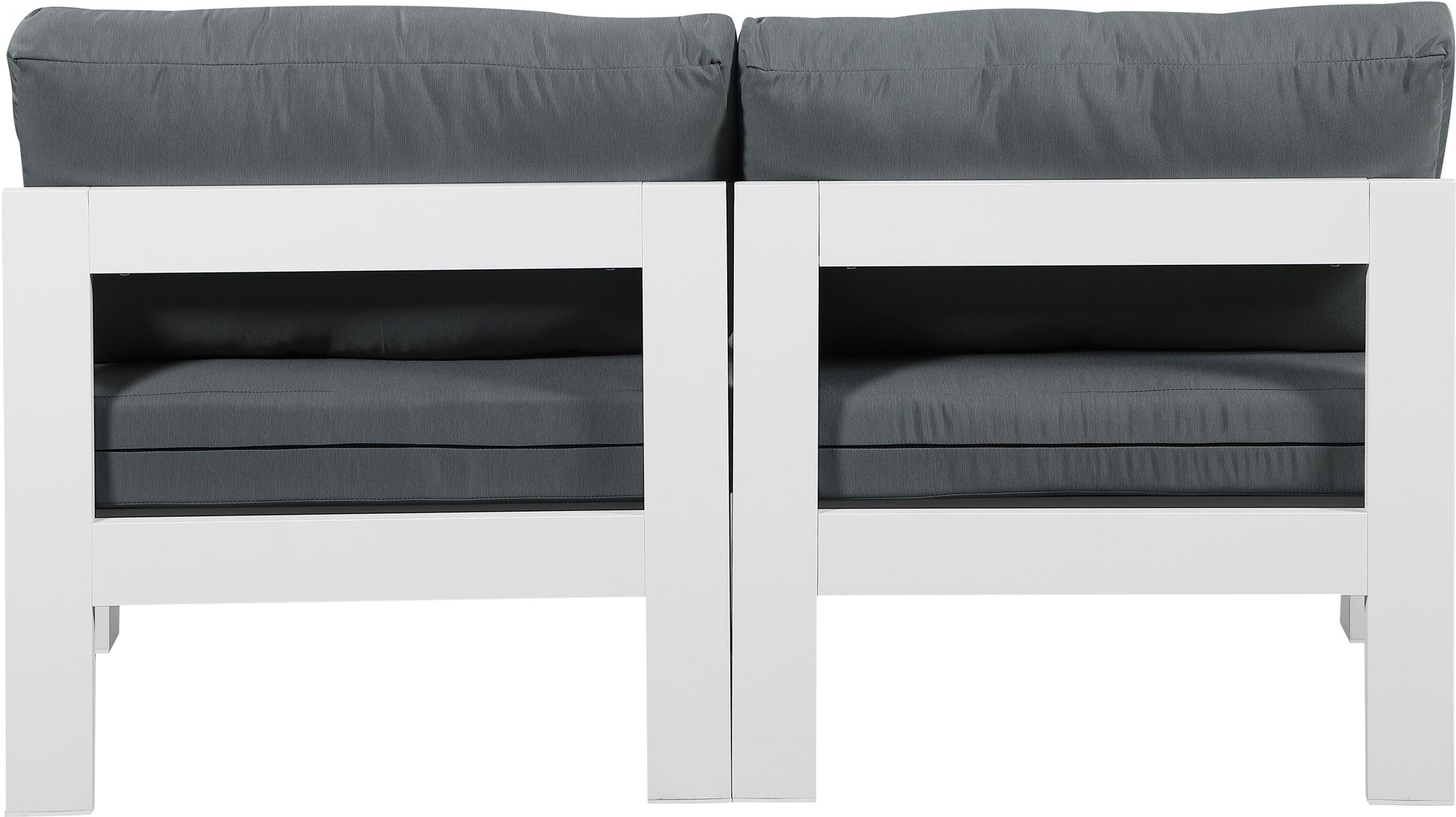 Nizuc - Outdoor Patio 2 Seat Armless Modular Sofa With White Frame