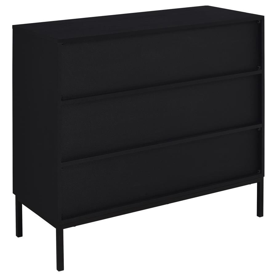 Jess - 2-Door Arched Fluted Glass Accent Cabinet - Black