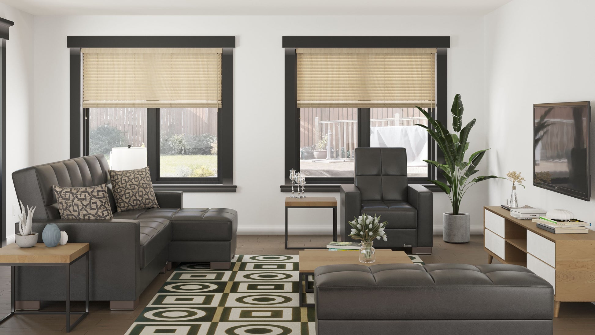 Ottomanson Armada - Upholstered Convertible Chaise Lounge With Storage - PU