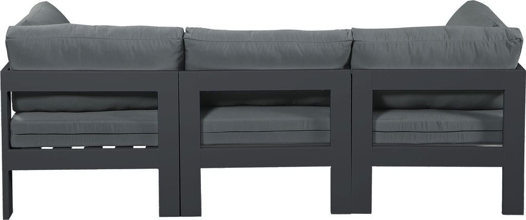 Nizuc - Outdoor Patio 3 Seat Modular Sofa With Gray Frame