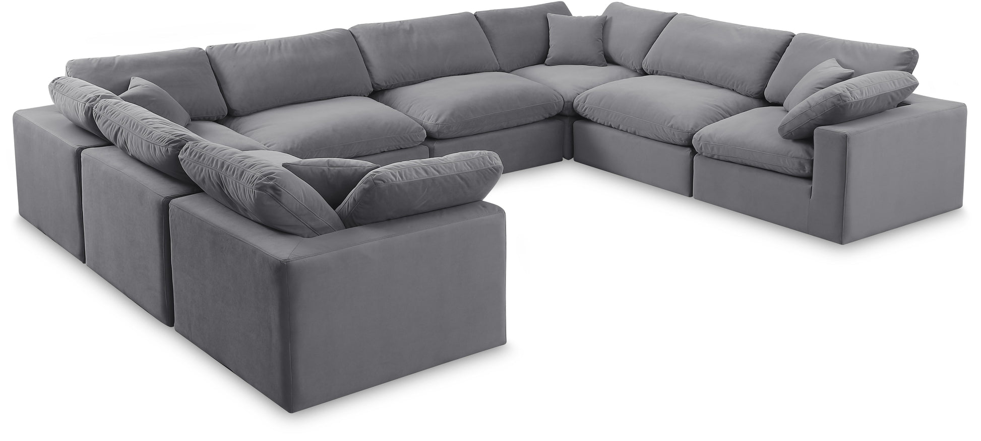 Comfy - 8 Piece Velvet Modular Sectional