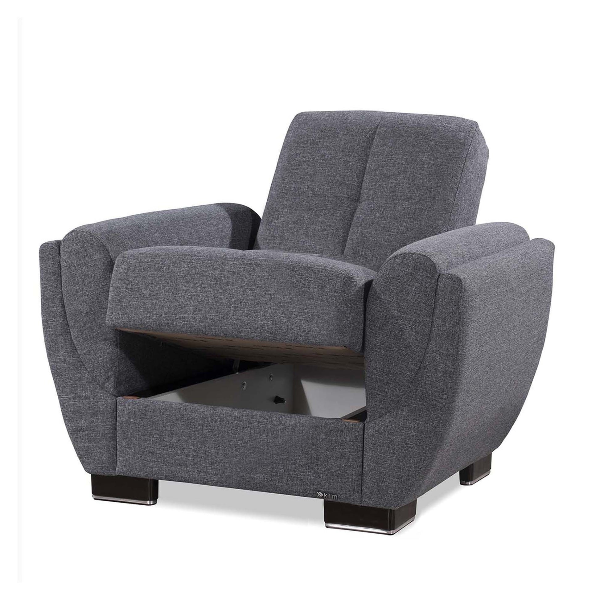 Ottomanson Armada Air - Upholstered Convertible Armchair With Storage - Polyester