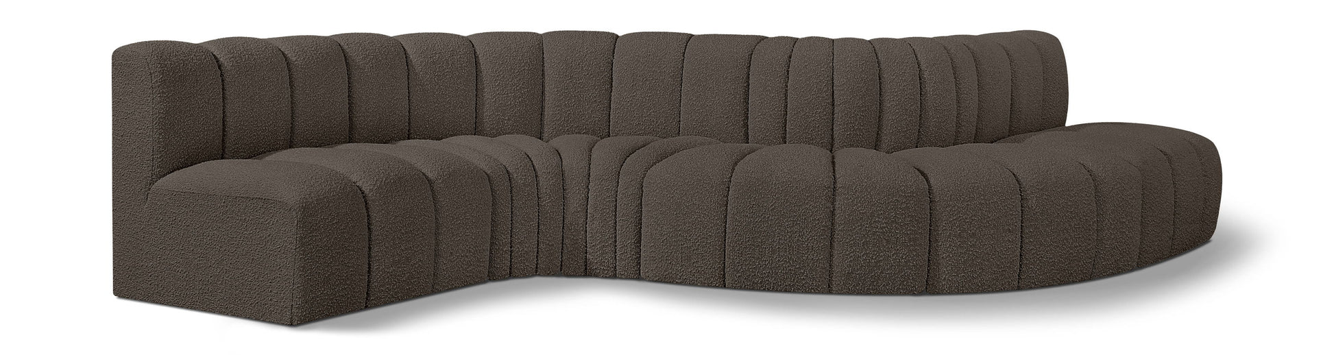 Arc - Boucle Fabric 6 Piece Curved Modular Sofa