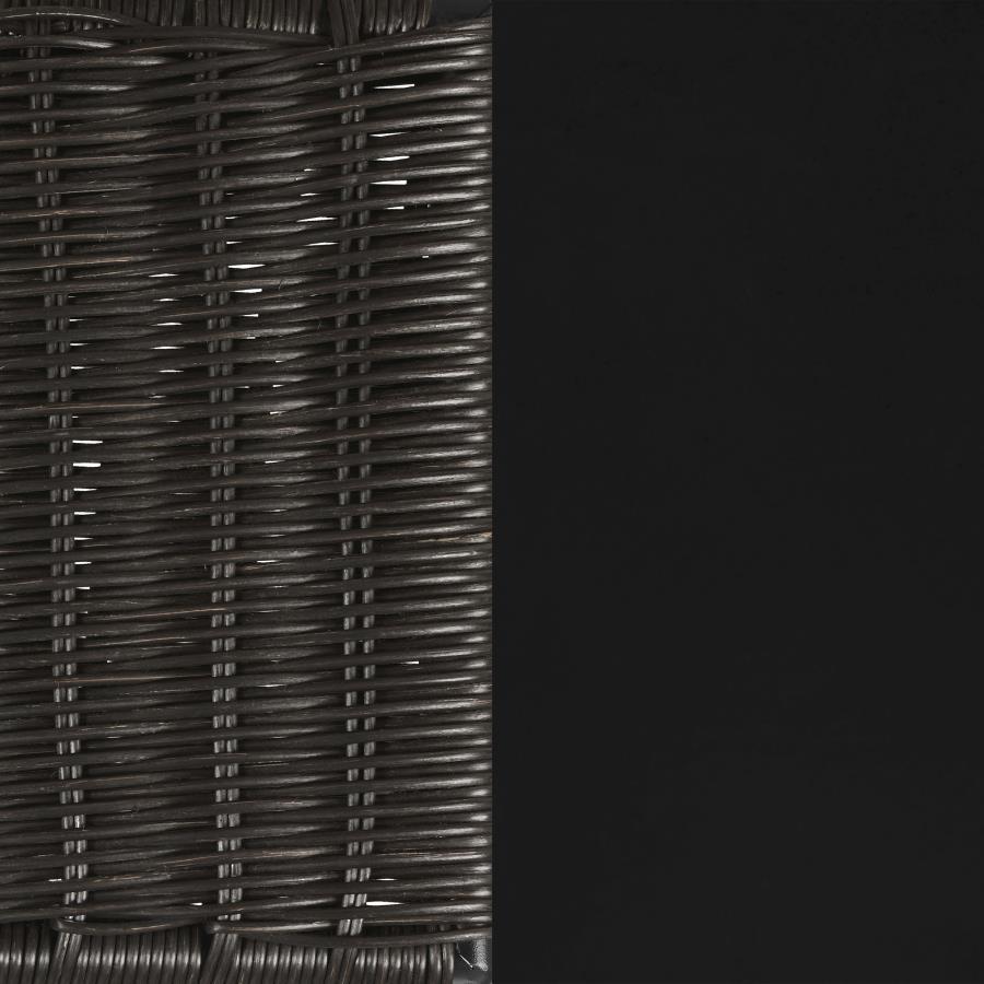 Dacy - Faux Rattan Metal Dining Side Chair (Set of 2) - Brown